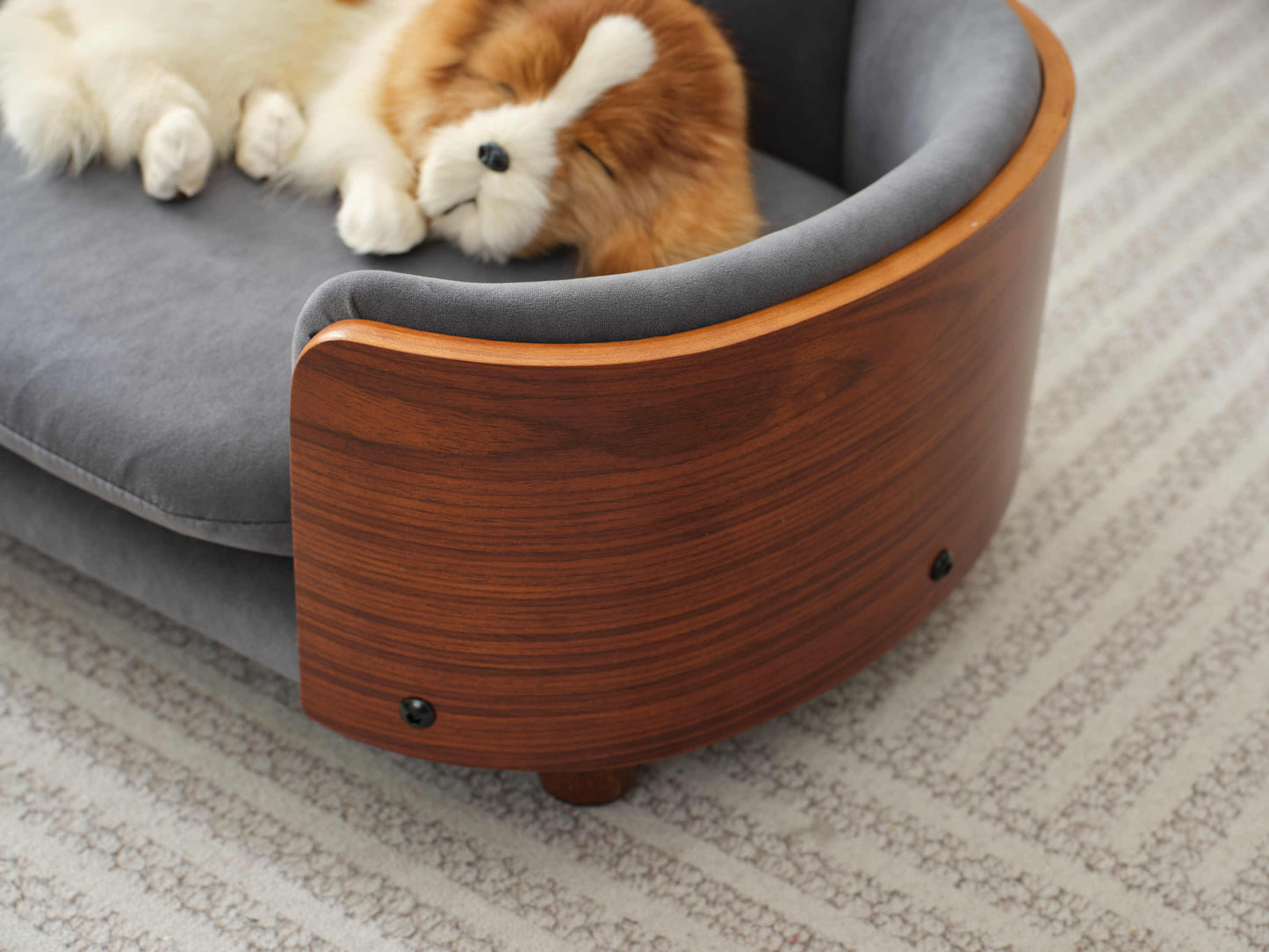 Scandinavian Style Elevated Dog Bed Pet Sofa with Solid Wood Legs and