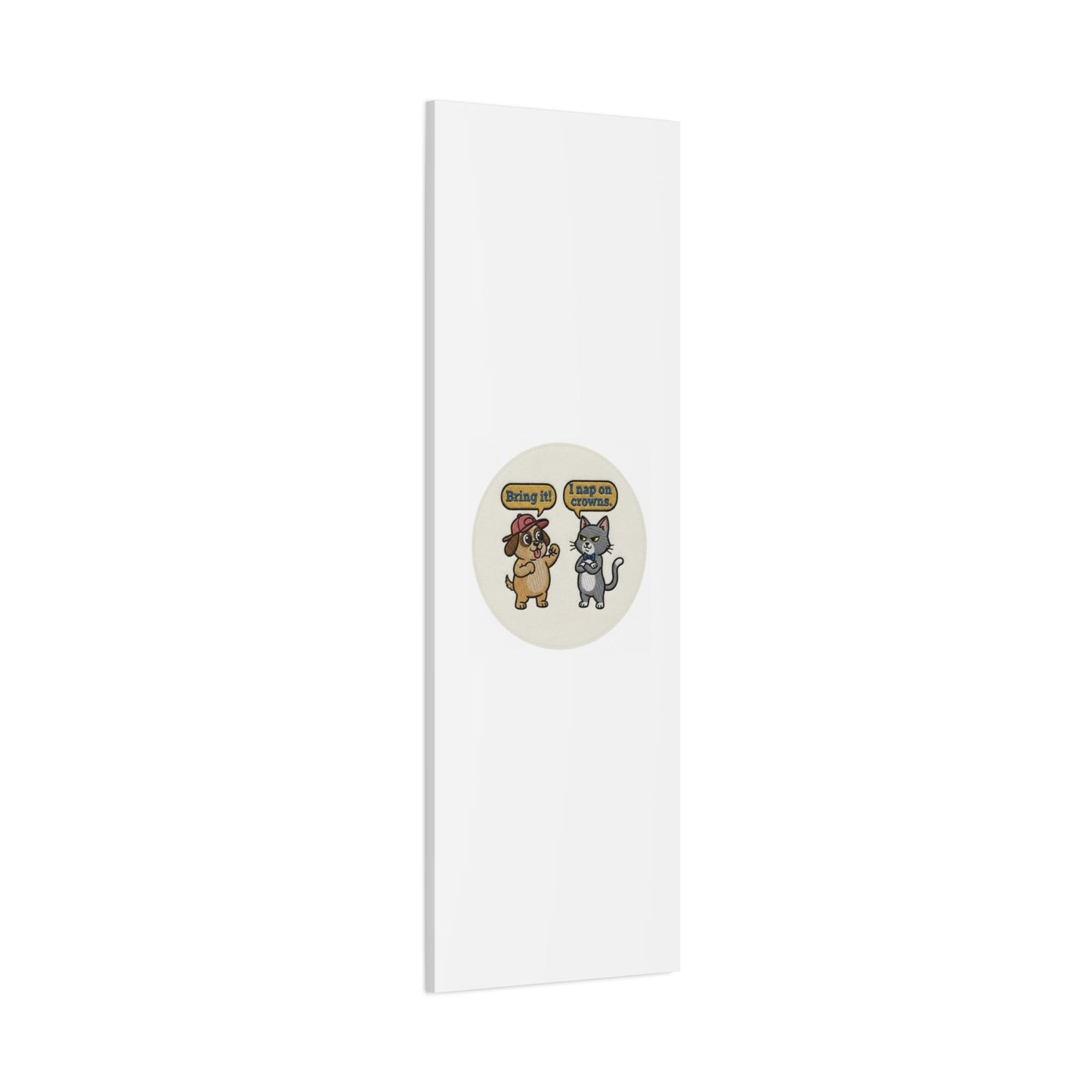 Funny Cat vs Dog Canvas | Pet Rivalry Wall Art