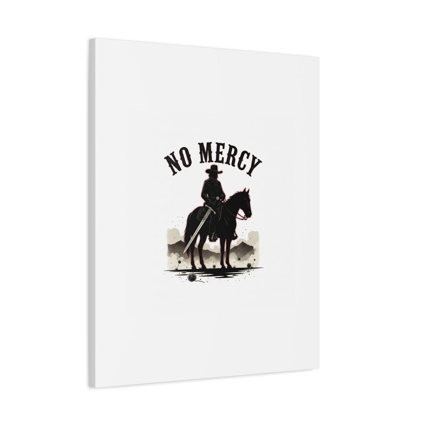 No Mercy Cowboy Skull Canvas | western skull art, gothic Americana
