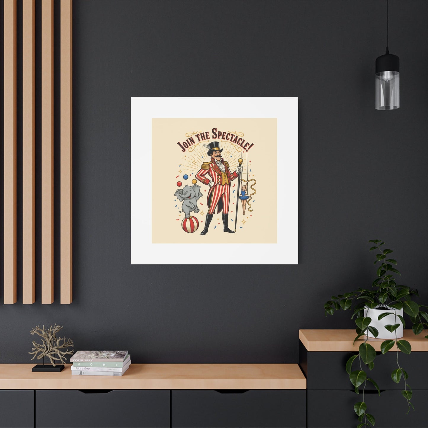Join the Spectacle Circus Art Print | Matte Canvas, Stretched, Vintage Carnival Design