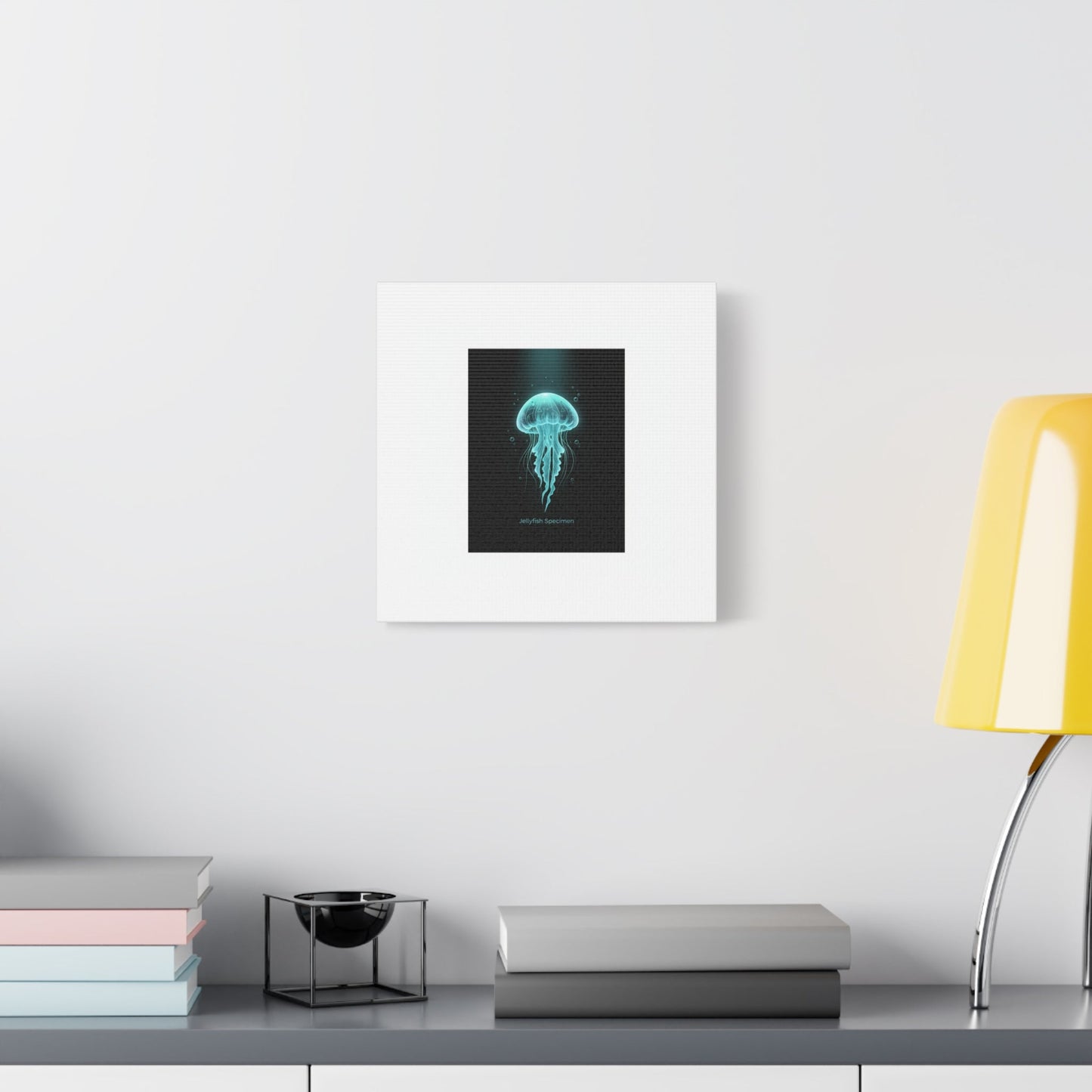 Bioluminescent Jellyfish Art Canvas | Deep Sea Aesthetic, Neon Glow