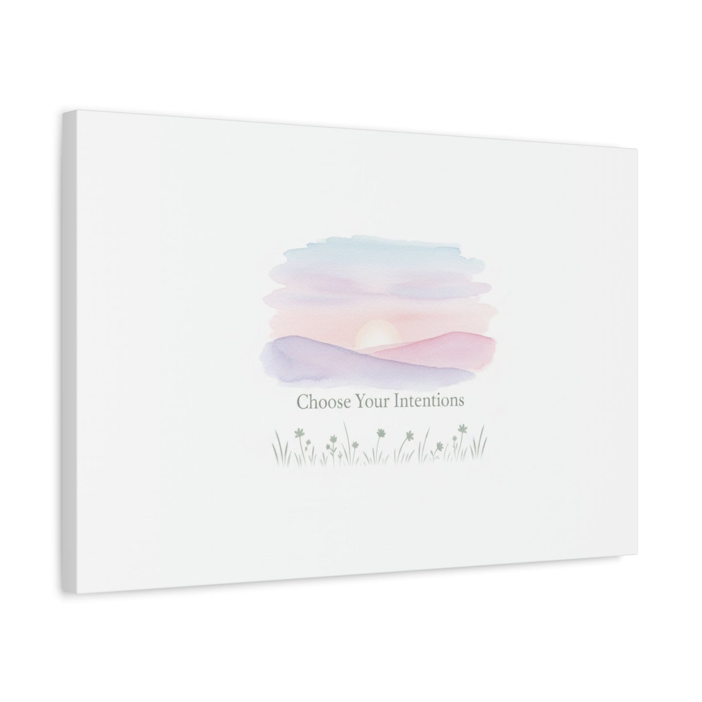 Choose Your Intentions Canvas, soft wellness poster, pastel gradient mindfulness art