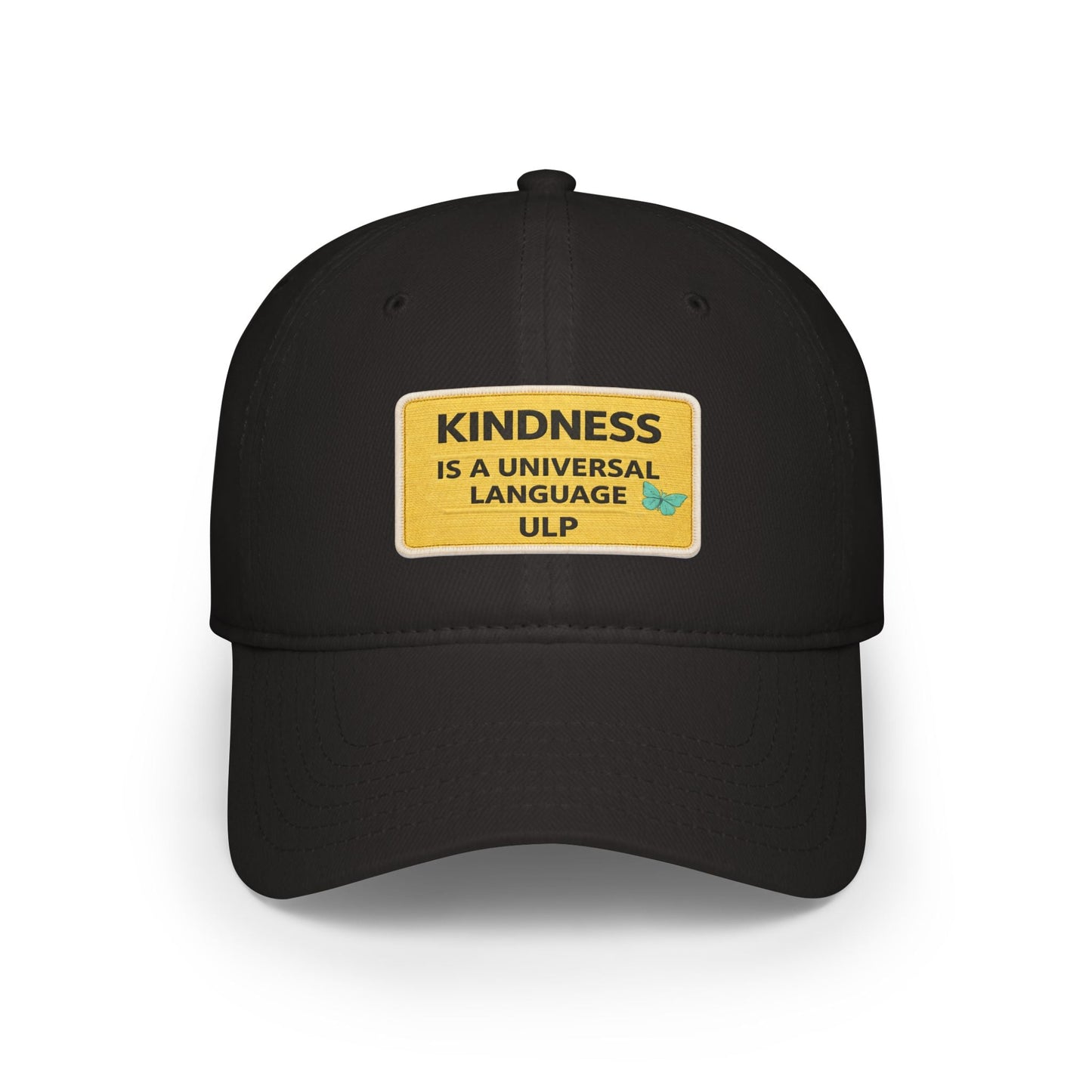 Kindness Is A Universal Language Patch Cap — Red Low Profile Baseball Hat