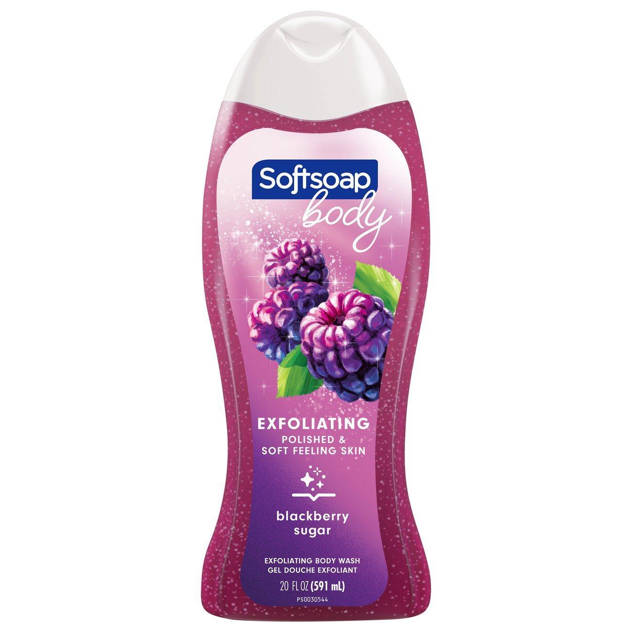 Softsoap Exfoliating Body Wash - Blackberry Sugar Scrub - 20 Fl Oz