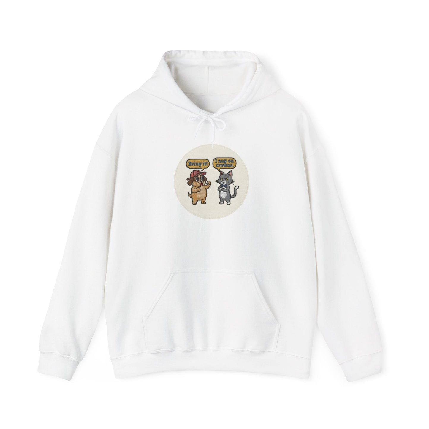 Funny Cat vs Dog Hoodie — Humorous Pet Rivalry Sweatshirt