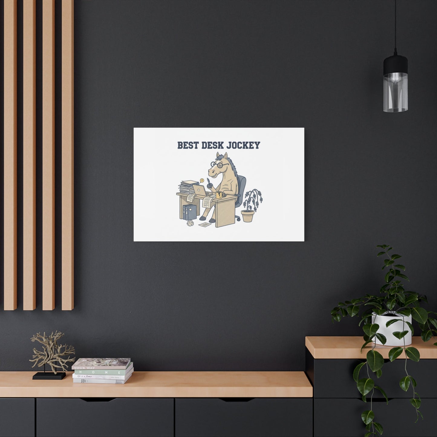 Best Desk Jockey Canvas, Workhorse Office Art | Corporate Burnout Parody