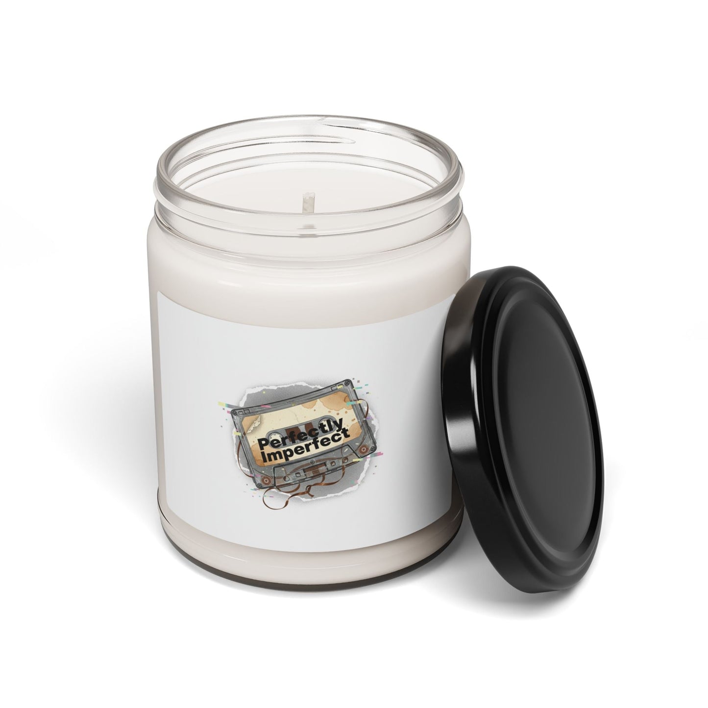 Perfectly Imperfect Glitch Candle, Soy Jar | Retro Tech Static