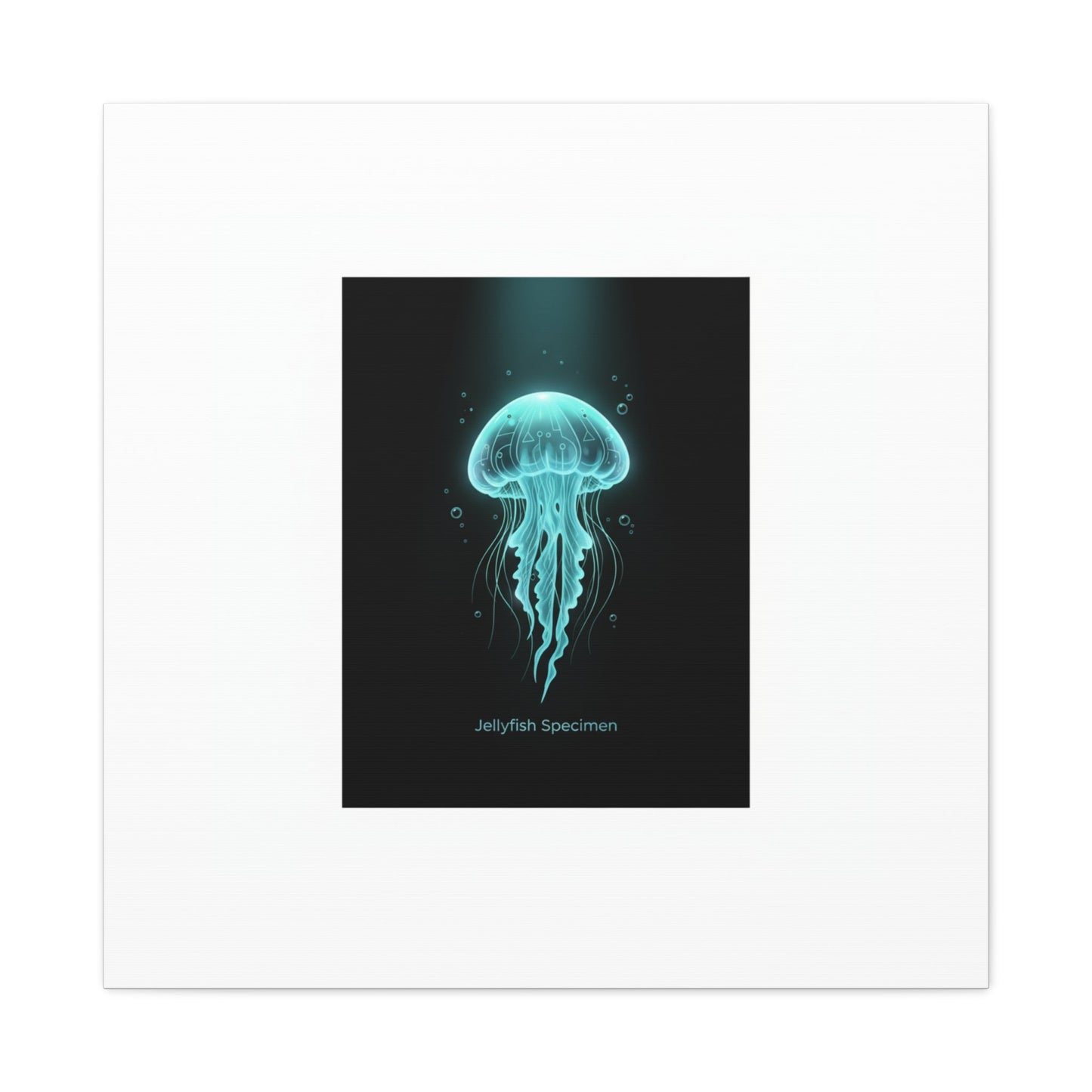 Bioluminescent Jellyfish Art Canvas | Deep Sea Aesthetic, Neon Glow