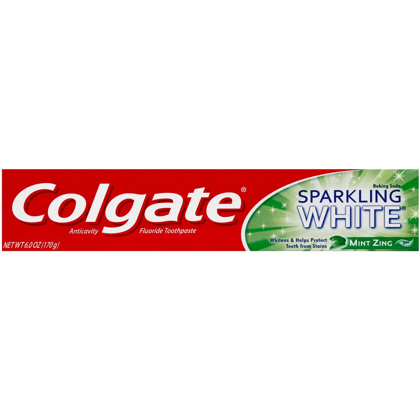 Colgate Sparkling White Whitening Toothpaste Gel, Mint Zing Flavor, 6 oz (170g)