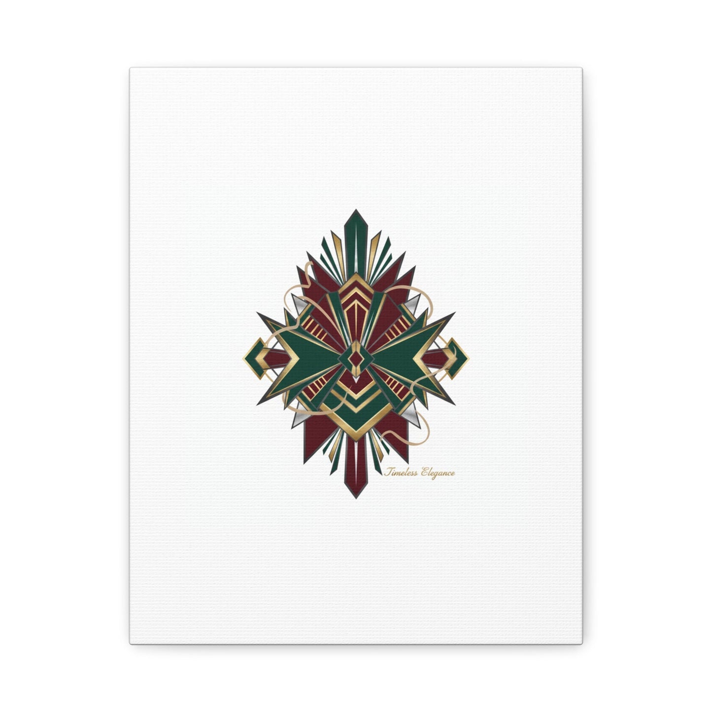Art Deco geometric brass print Canvas | Neo-Deco chrome & gold fan motif