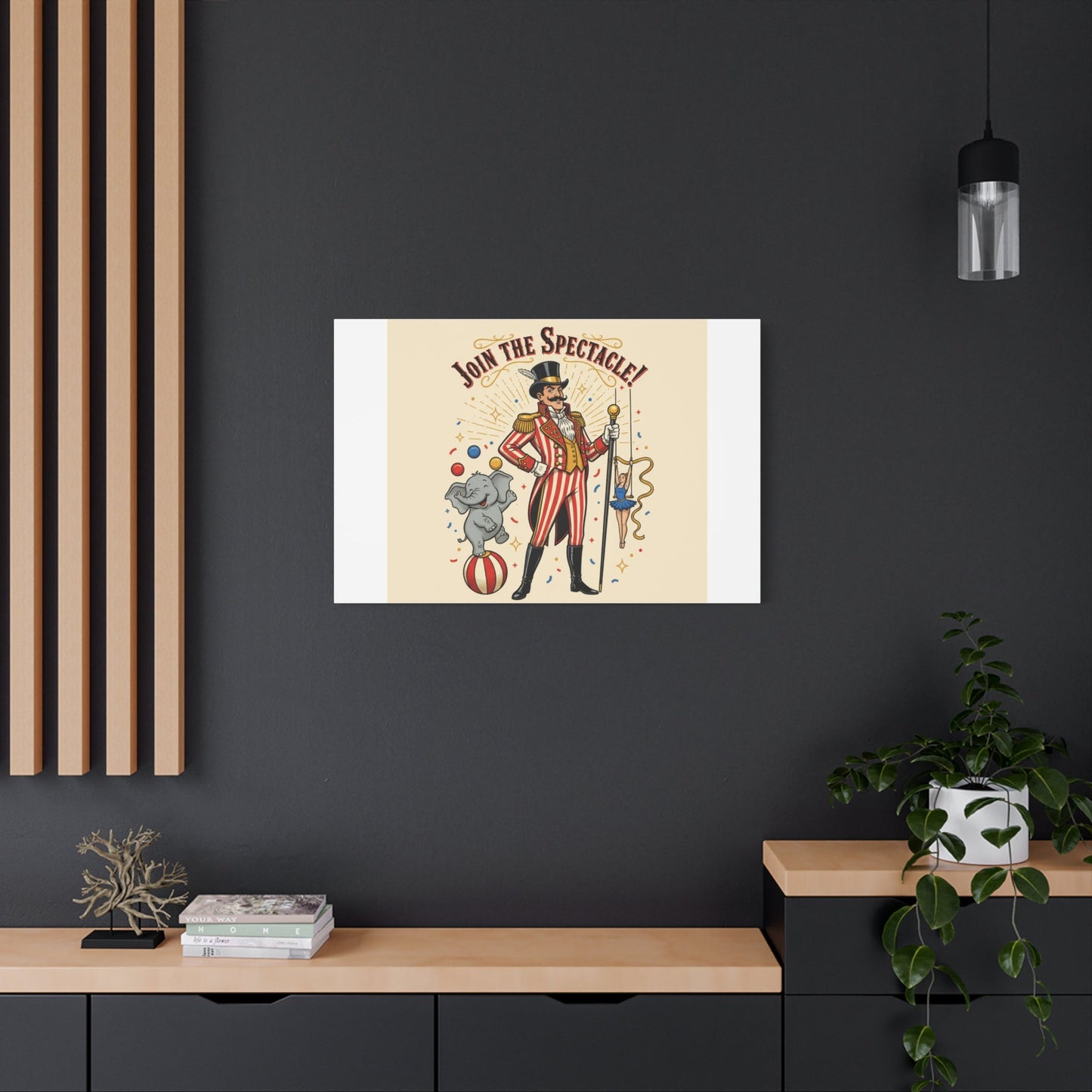 Join the Spectacle Circus Art Print | Matte Canvas, Stretched, Vintage Carnival Design