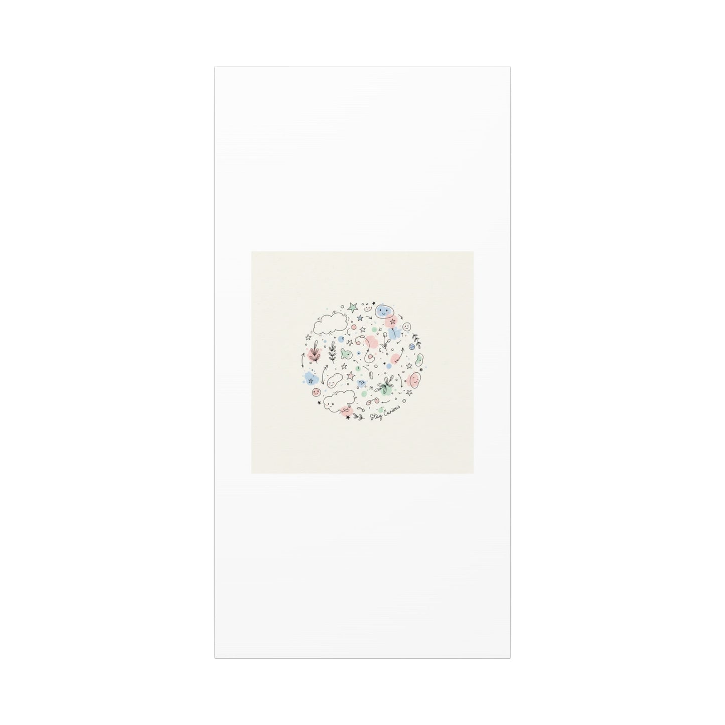 Doodle Circle Line Drawing Matte Canvas, Hand-Drawn Sketch Art
