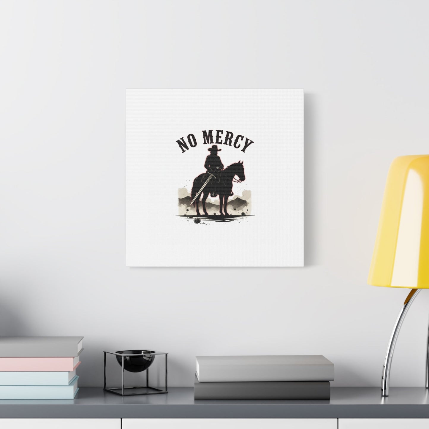 No Mercy Cowboy Skull Canvas | western skull art, gothic Americana
