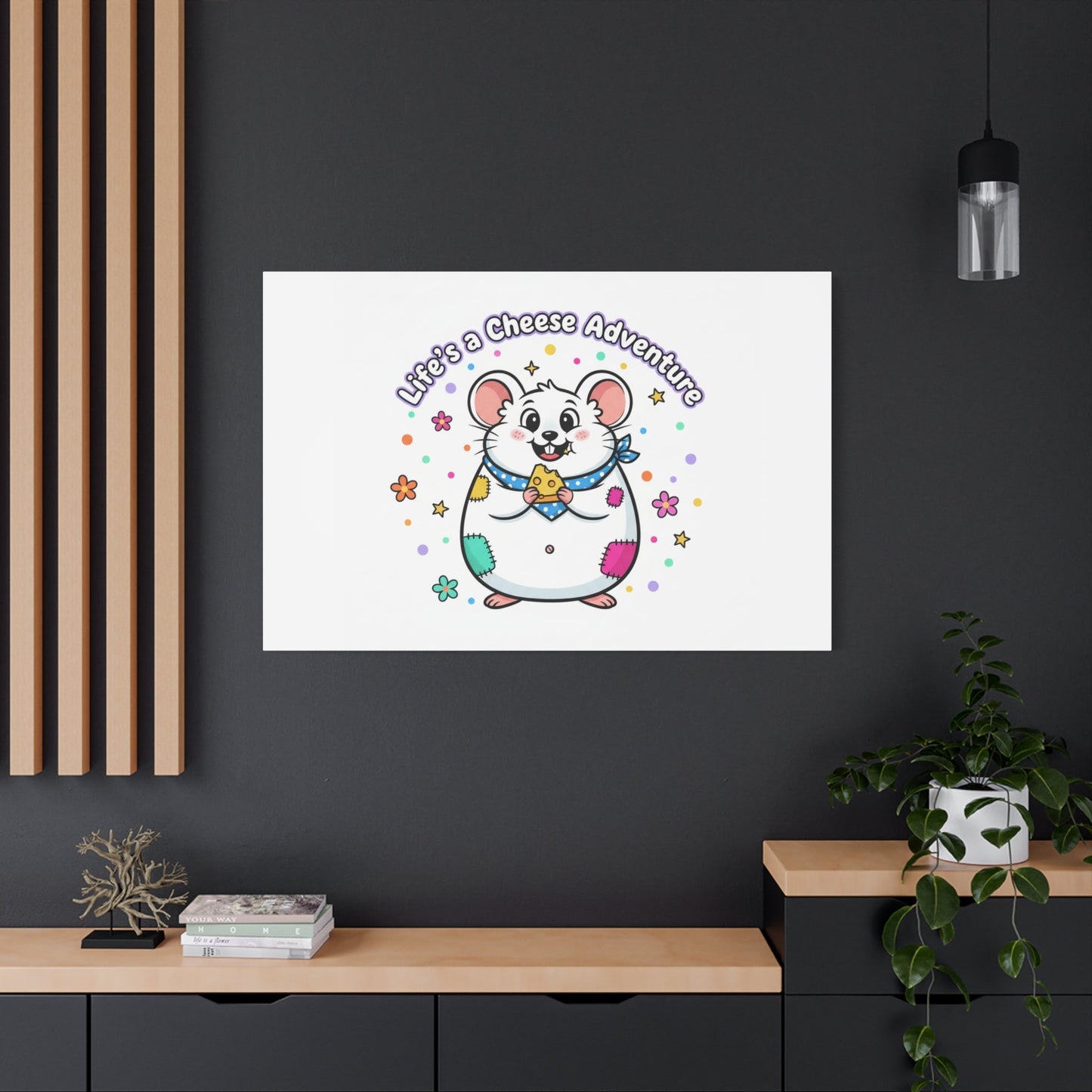 Life's a Cheese Adventure Canvas | Rodent-Core rat art print