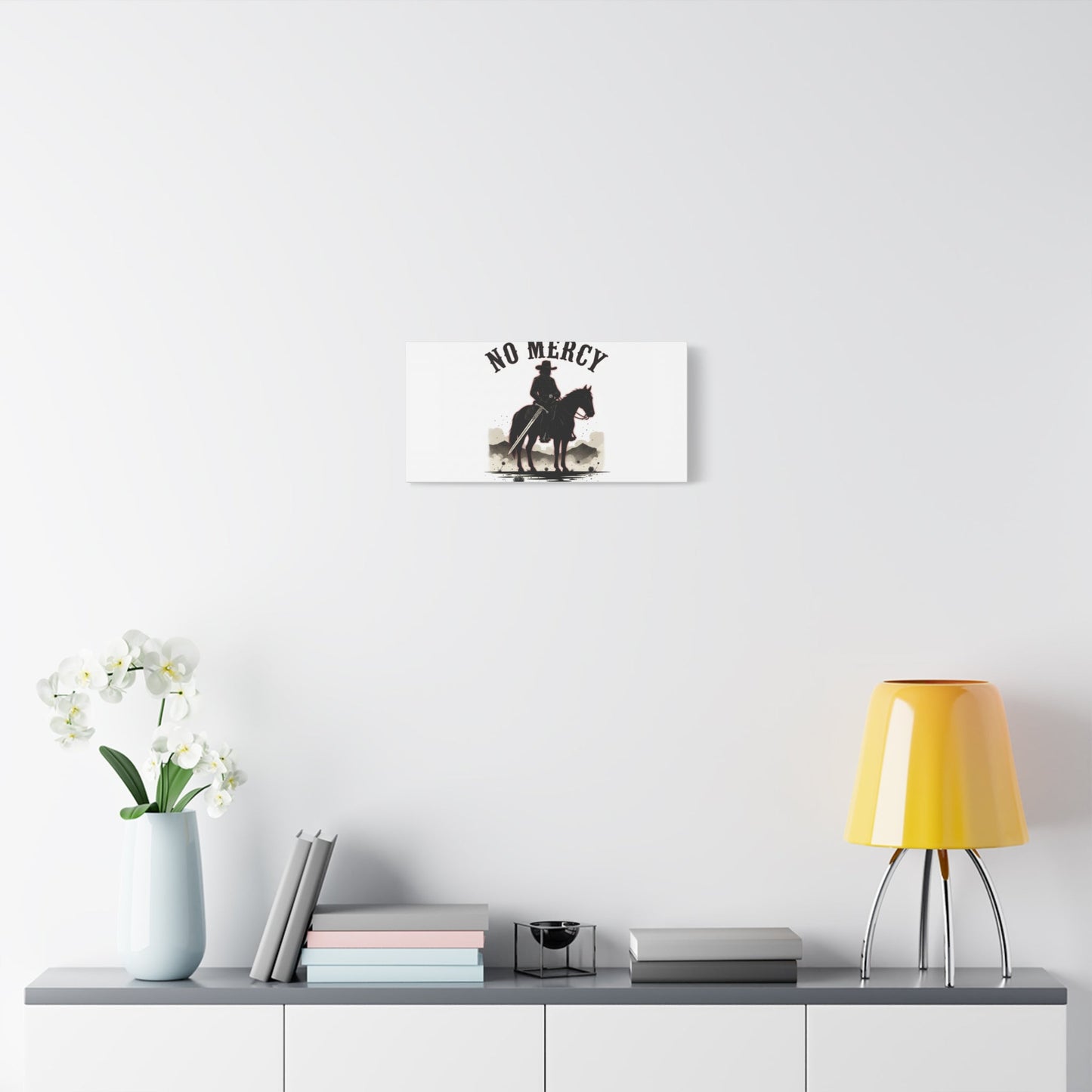 No Mercy Cowboy Skull Canvas | western skull art, gothic Americana