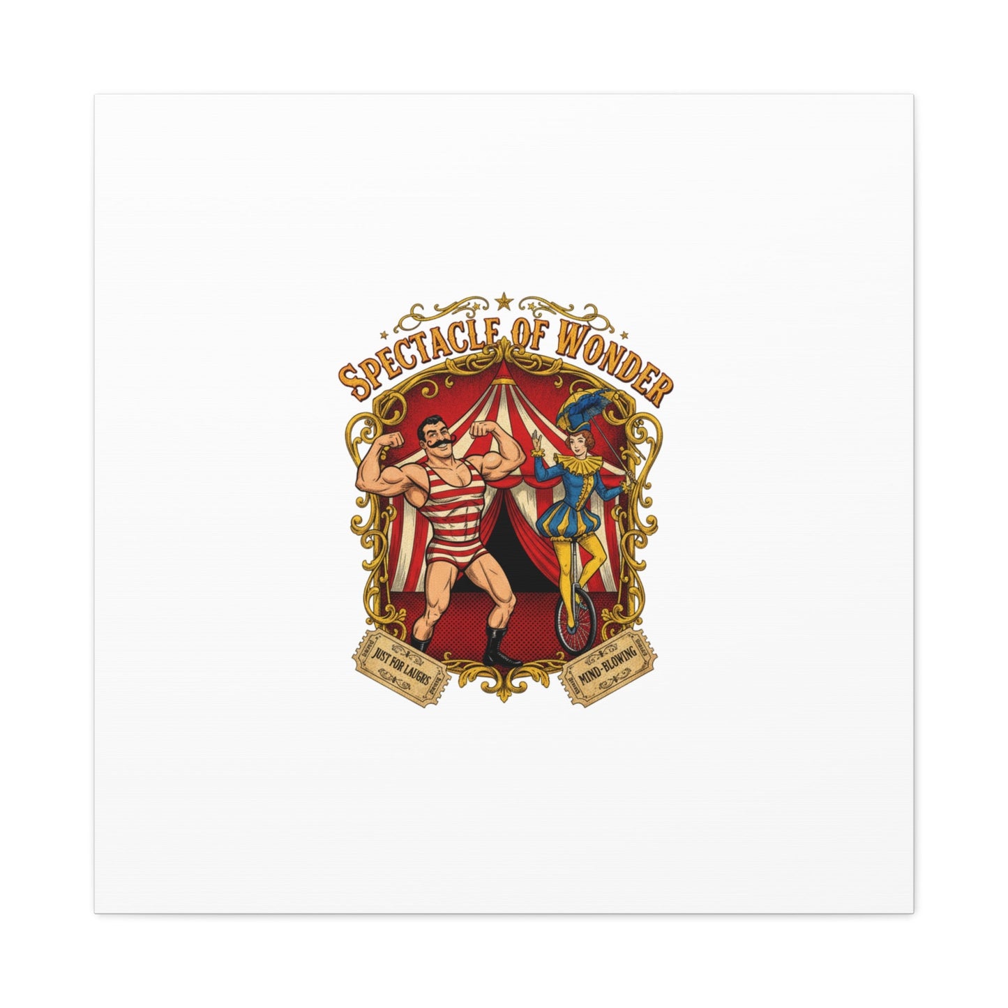 Spectacle of Wonder Circus Art Print, Canvas | Vintage Carnival Design