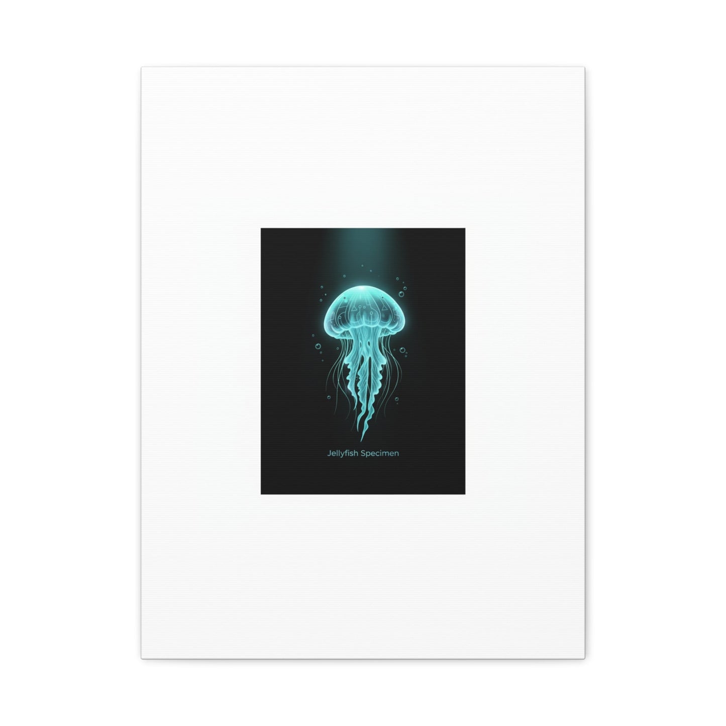 Bioluminescent Jellyfish Art Canvas | Deep Sea Aesthetic, Neon Glow
