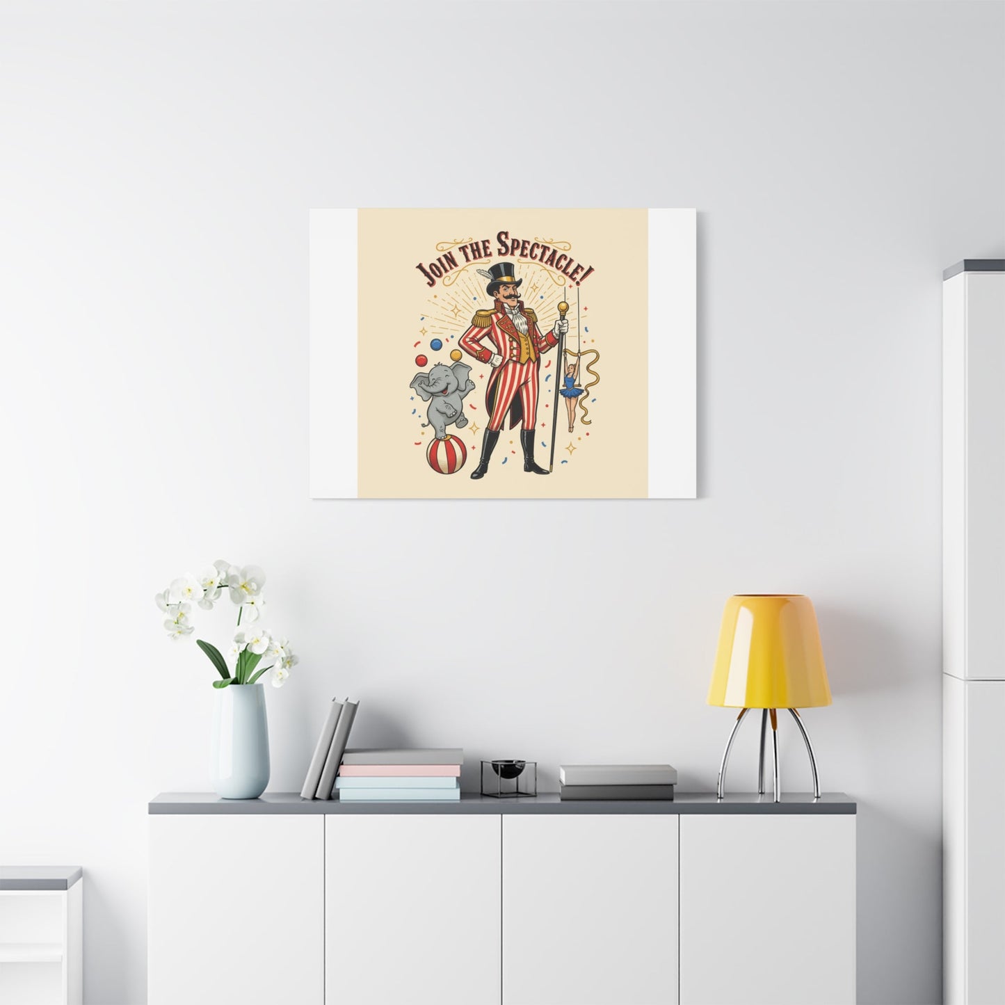 Join the Spectacle Circus Art Print | Matte Canvas, Stretched, Vintage Carnival Design