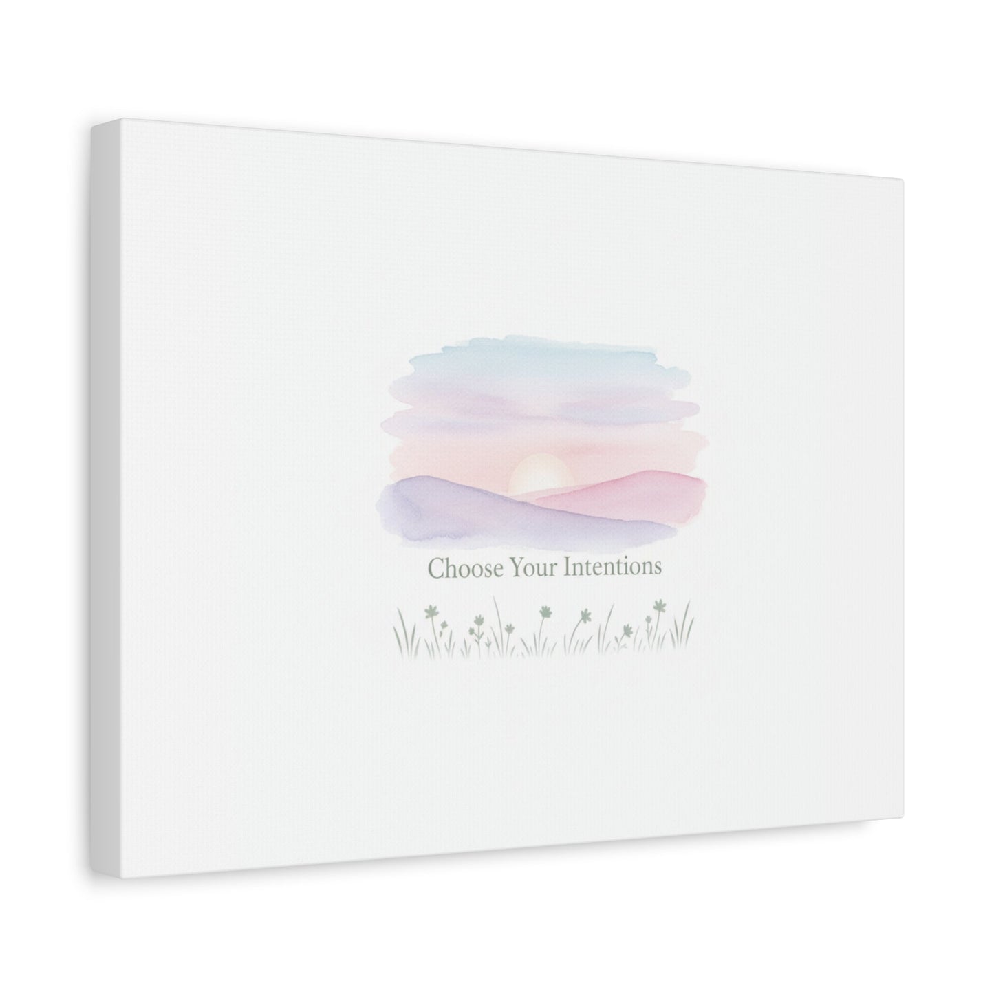 Choose Your Intentions Canvas, soft wellness poster, pastel gradient mindfulness art