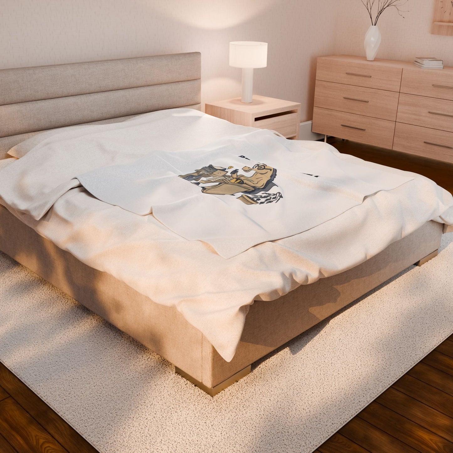 Best Desk Jockey Velveteen Blanket | Workhorse Office Humor, Collegiate Sketch
