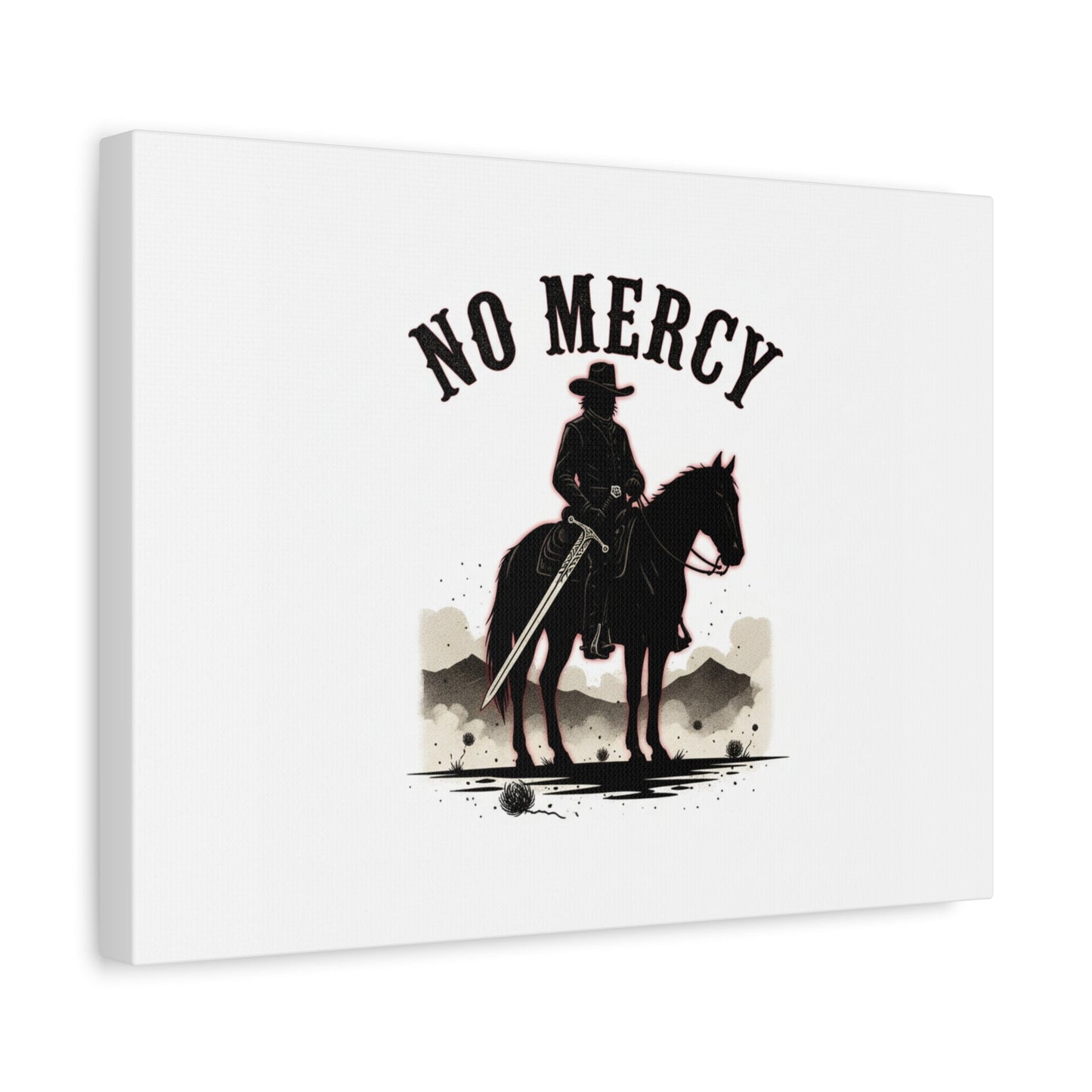 No Mercy Cowboy Skull Canvas | western skull art, gothic Americana