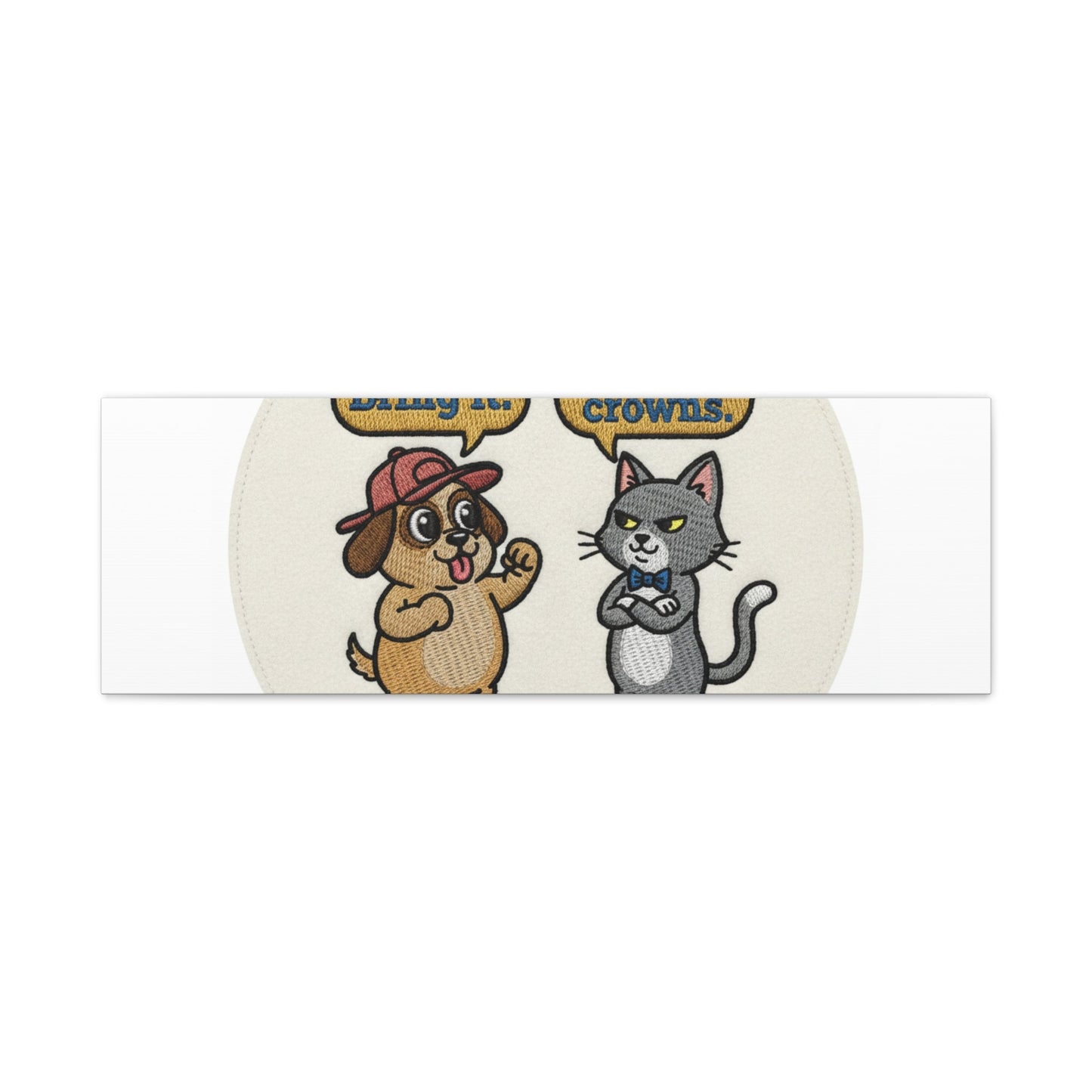 Funny Cat vs Dog Canvas | Pet Rivalry Wall Art