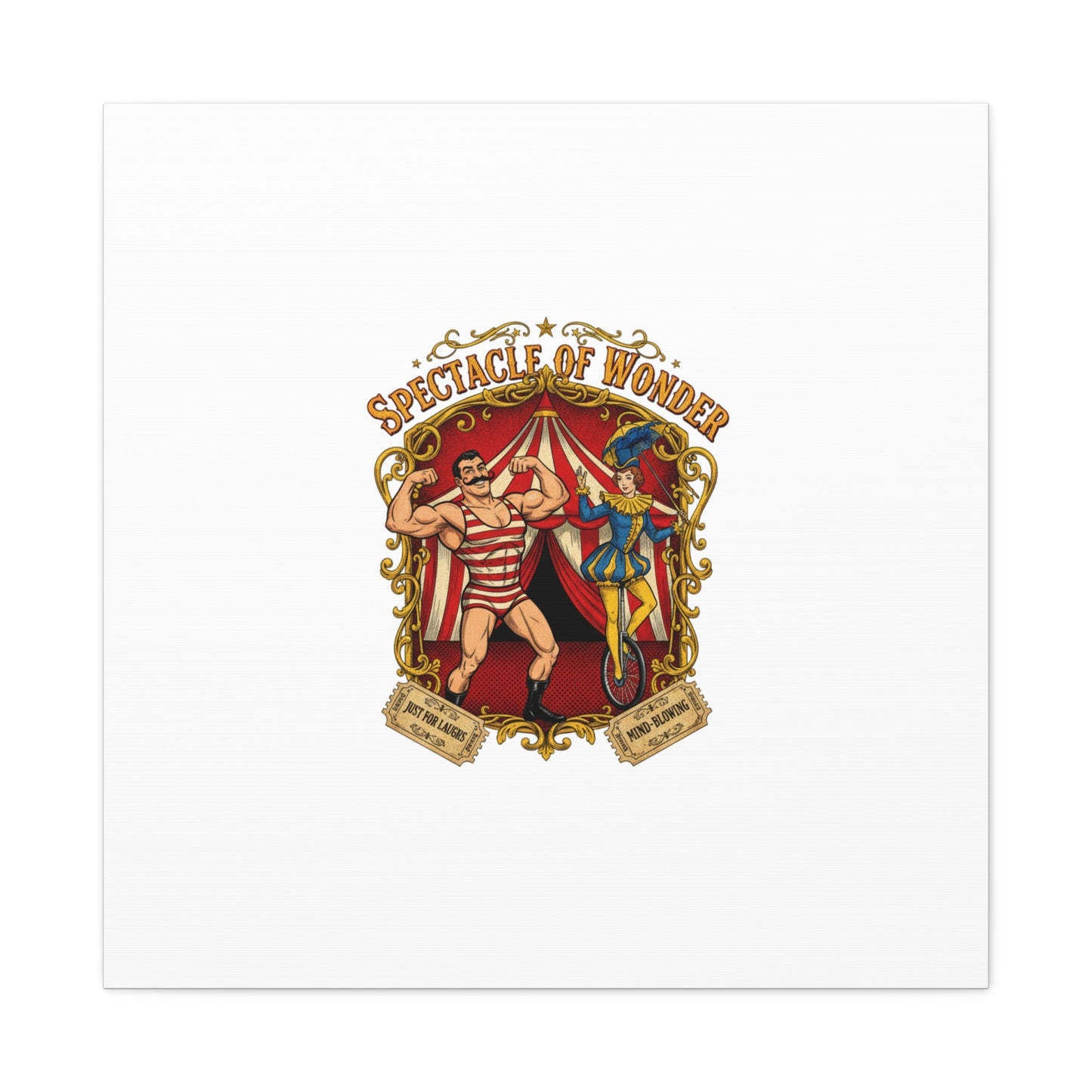 Spectacle of Wonder Circus Art Print, Canvas | Vintage Carnival Design