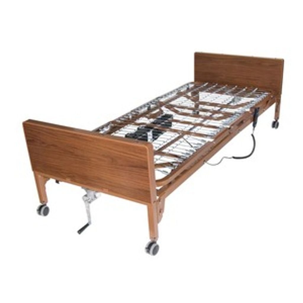 Drive Medical Delta Ultra Light Semi Electric Hospital Bed With Full Rails