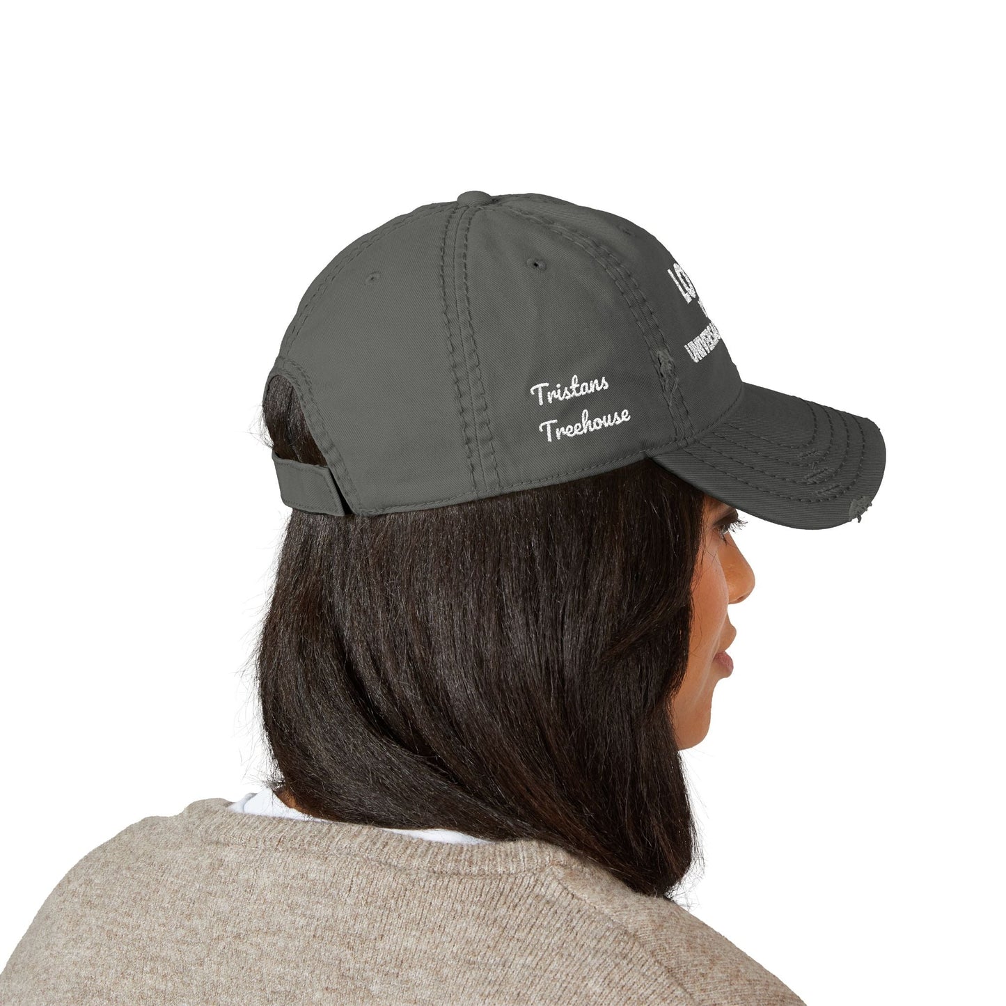 Embroidered 'love is a universal language' Distressed Dad Hat