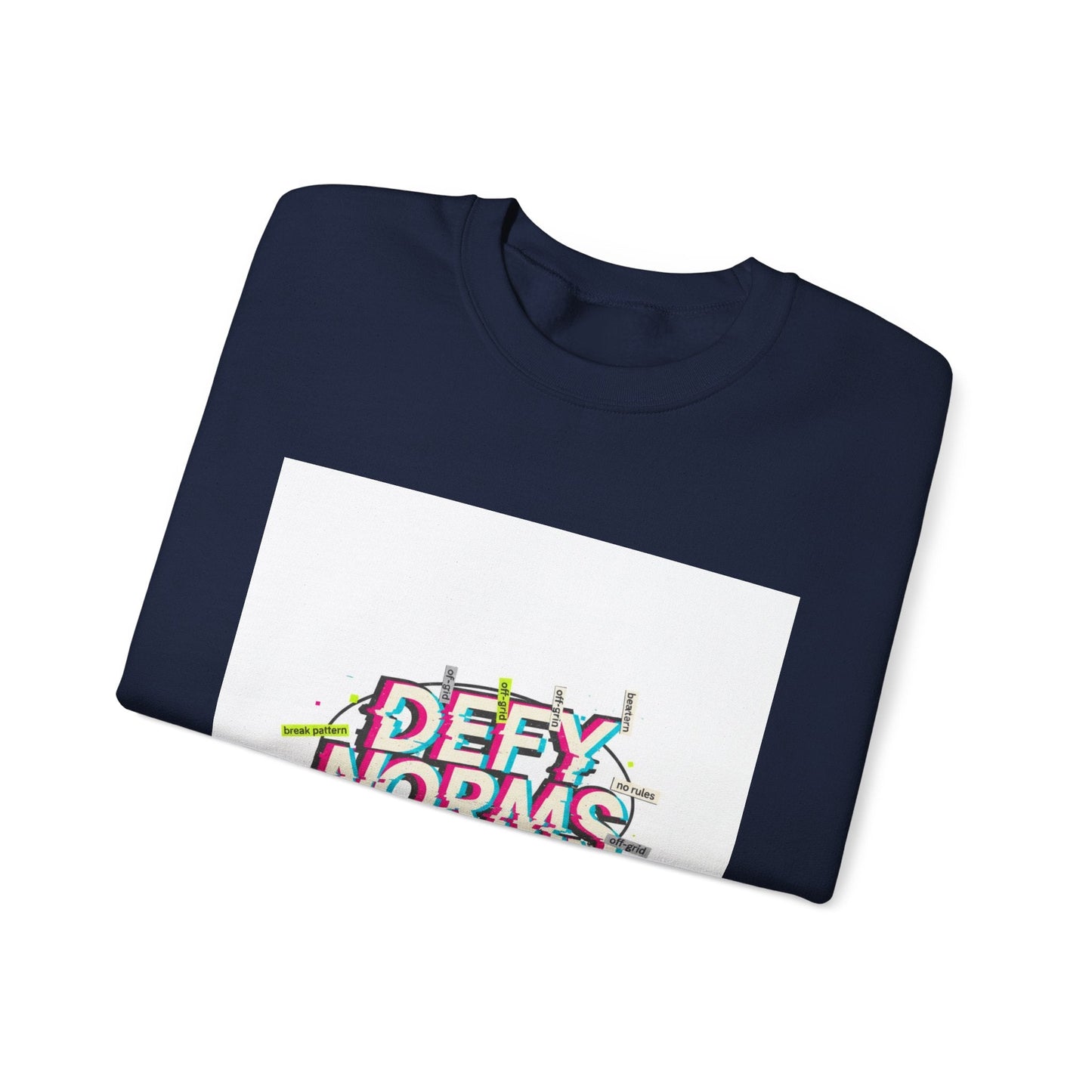 Defy Norms Crewneck Sweatshirt | anti-aesthetic, glitch font