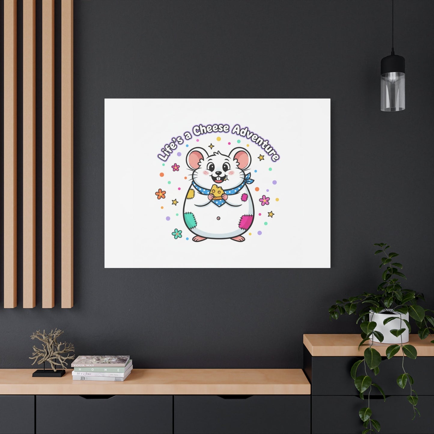 Life's a Cheese Adventure Canvas | Rodent-Core rat art print