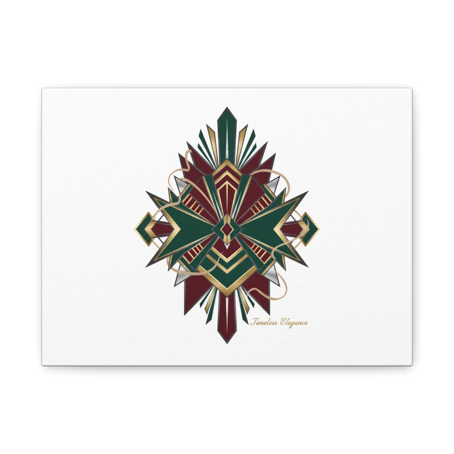 Art Deco geometric brass print Canvas | Neo-Deco chrome & gold fan motif