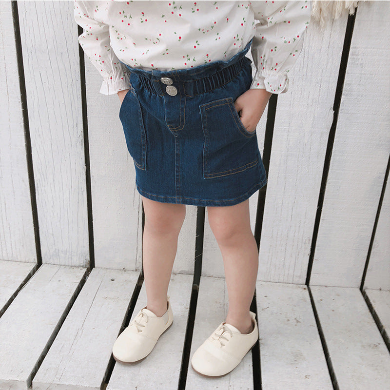 Bud waist denim skirt