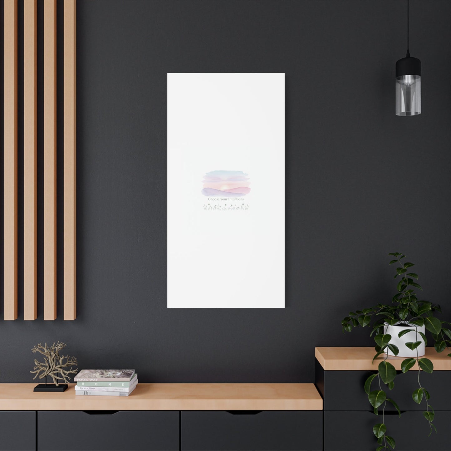 Choose Your Intentions Canvas, soft wellness poster, pastel gradient mindfulness art