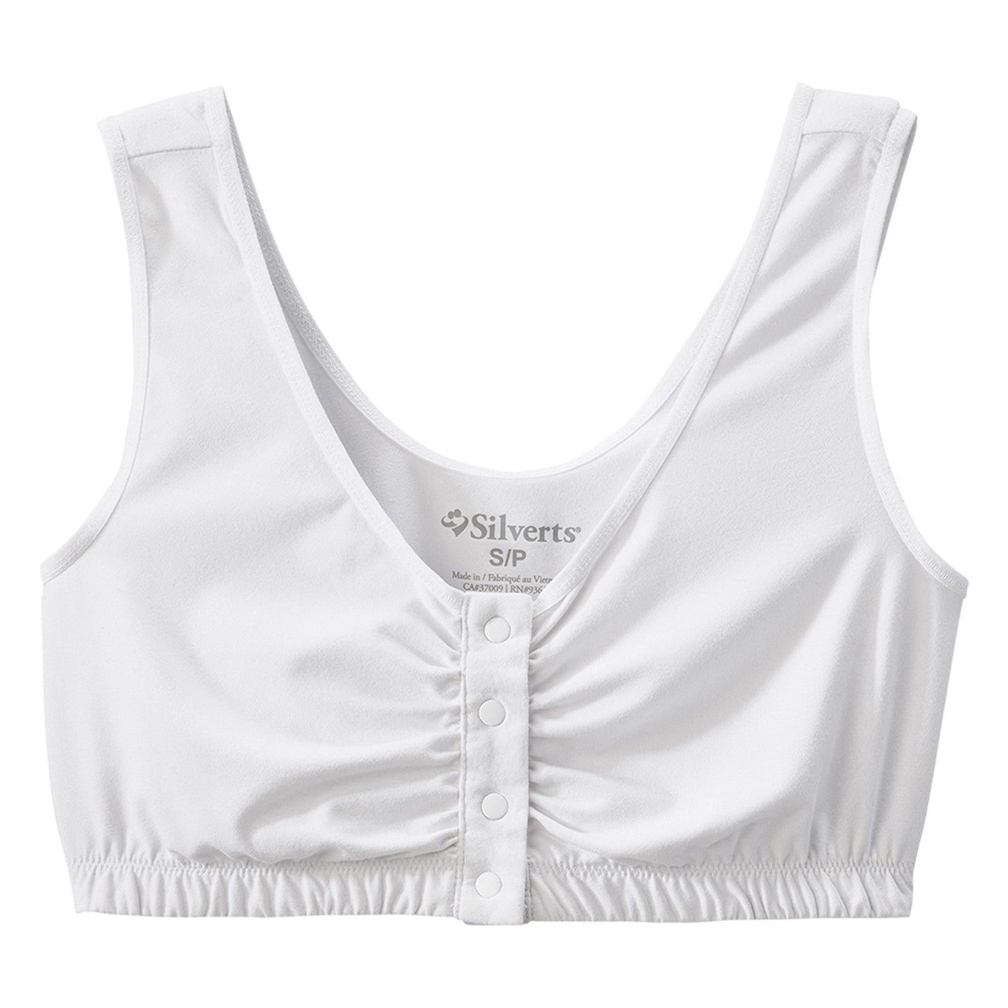 Silverts Adaptive Front Closure Bra - White, Small