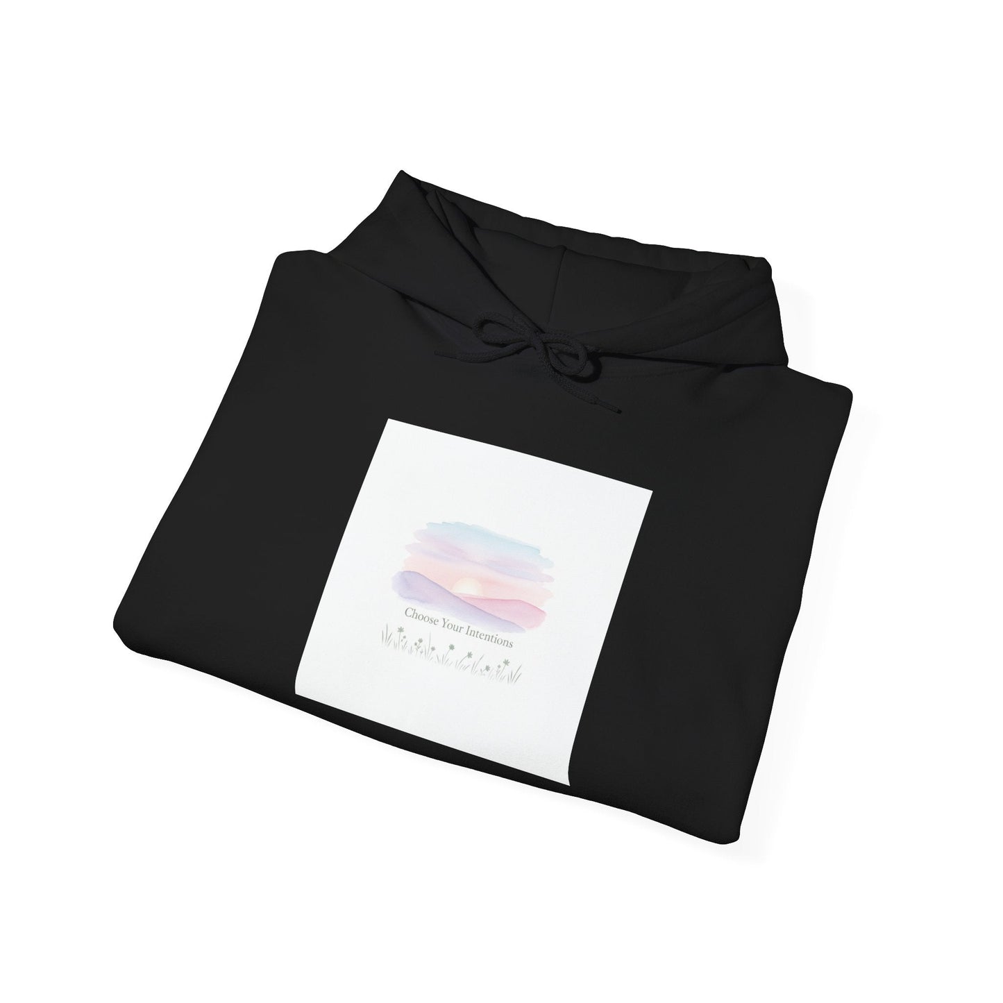gentle intentions hoodie | soft wellness, mindful resolution art