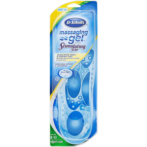 Dr. Scholl's Massaging Gel Insoles Stimulating Step 8-13 Men's Size - 1 PR