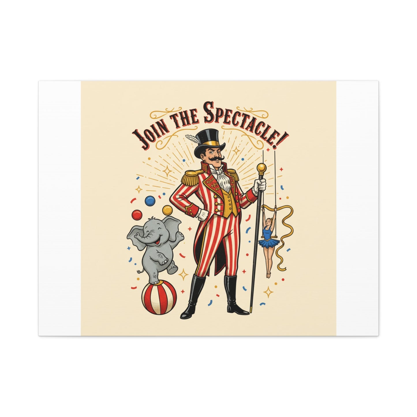 Join the Spectacle Circus Art Print | Matte Canvas, Stretched, Vintage Carnival Design