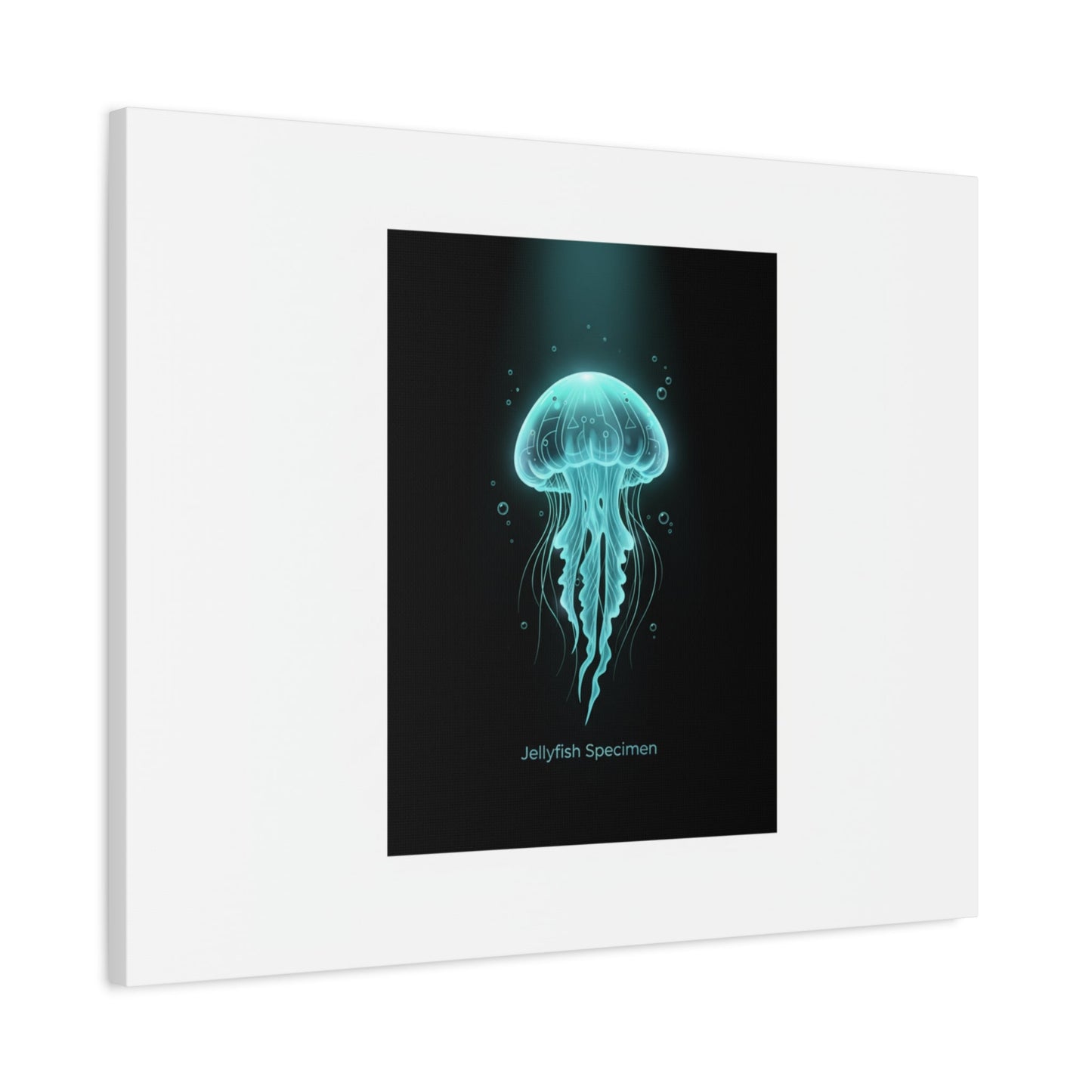Bioluminescent Jellyfish Art Canvas | Deep Sea Aesthetic, Neon Glow