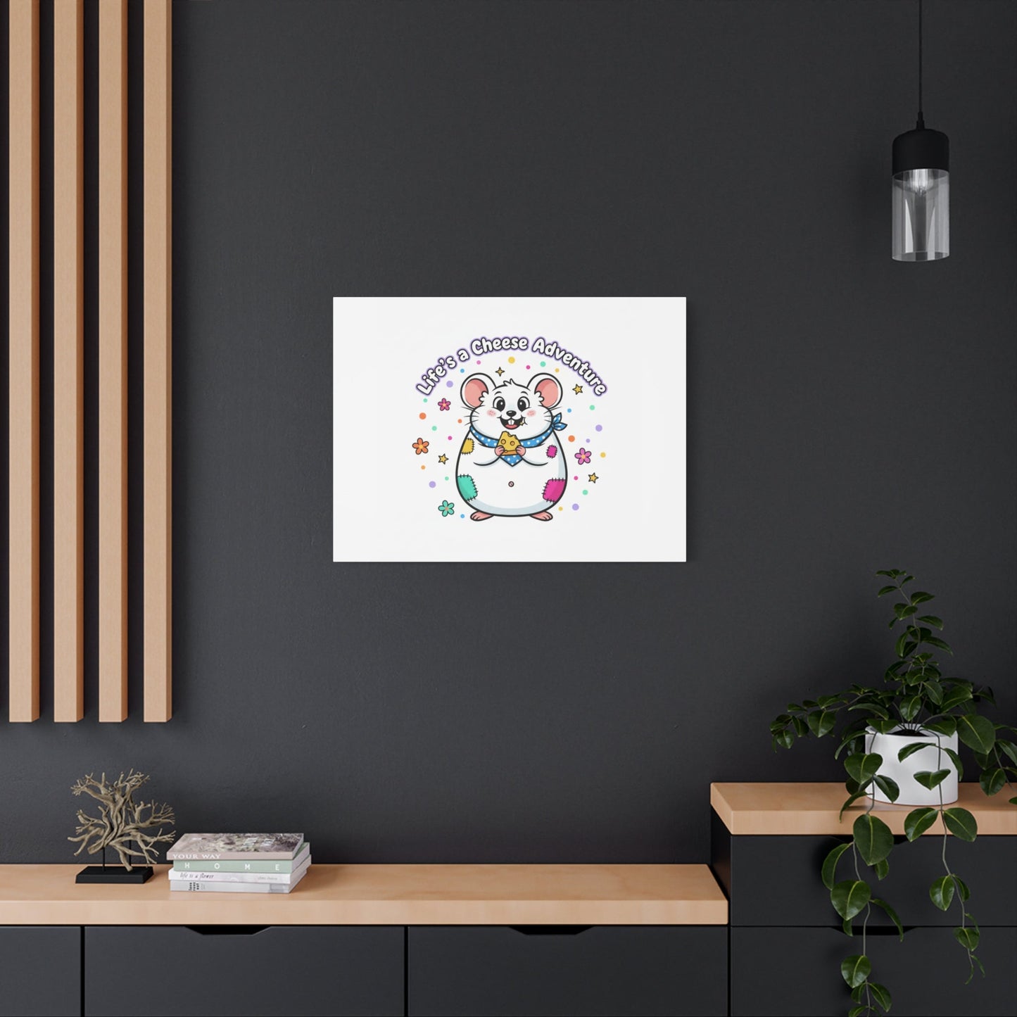 Life's a Cheese Adventure Canvas | Rodent-Core rat art print