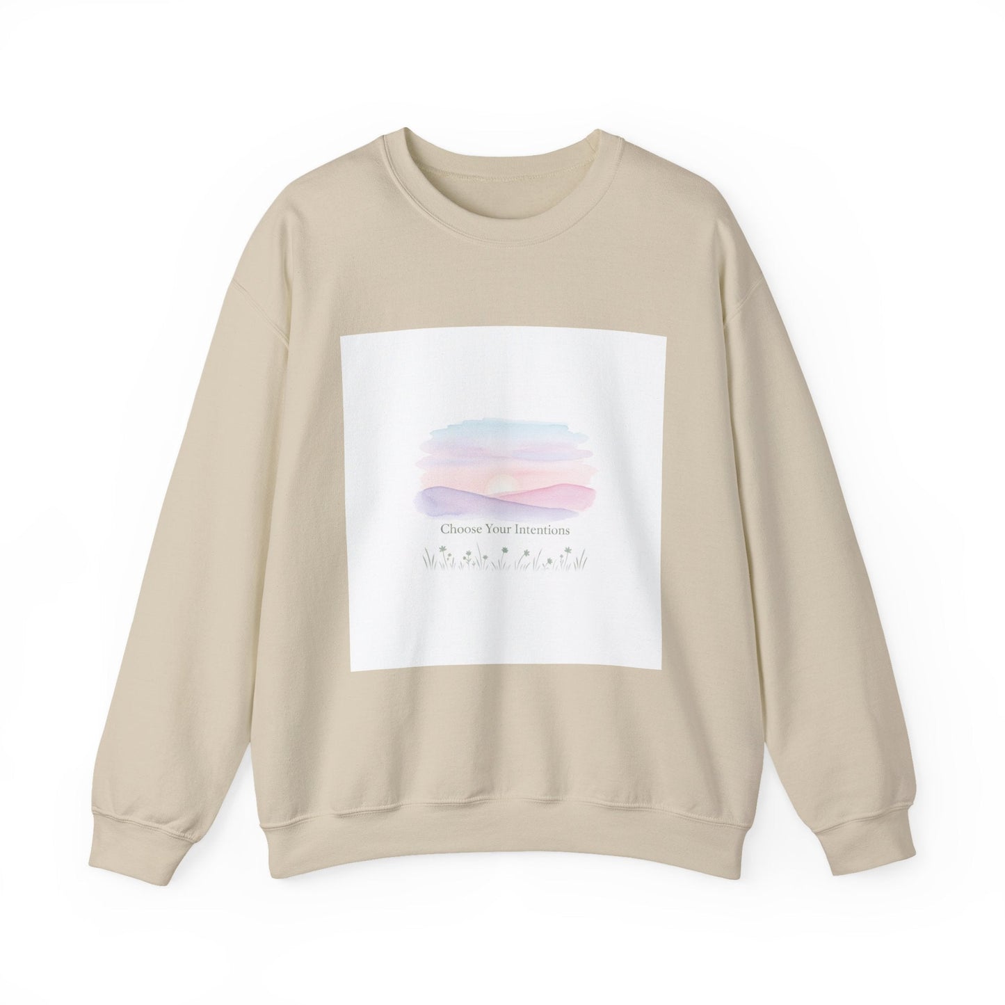 Choose Your Intentions Sweatshirt | mindful goal shirt, gentle resolution art