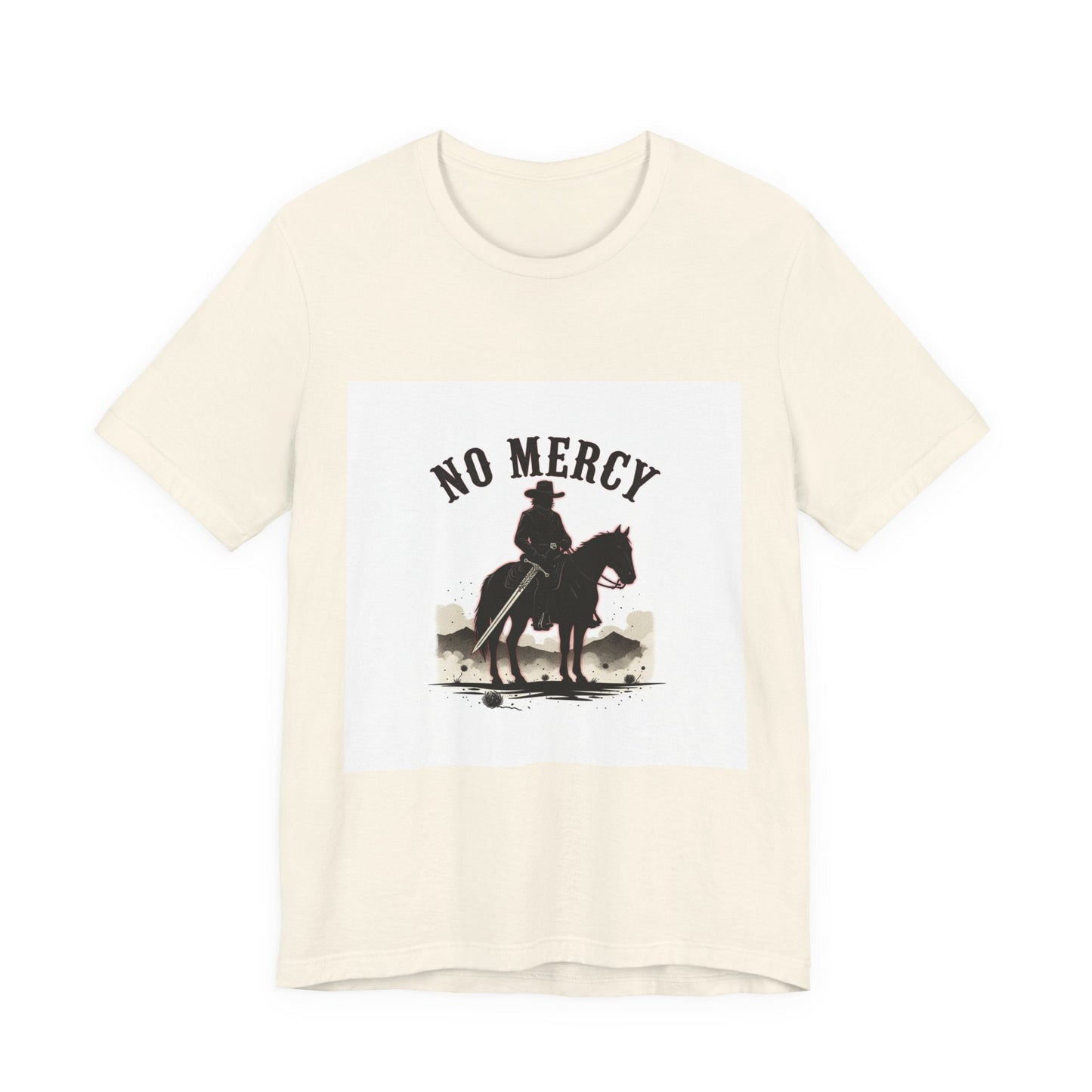 No Mercy Cowboy Skull Tee | Western-Gothic, desert noir design