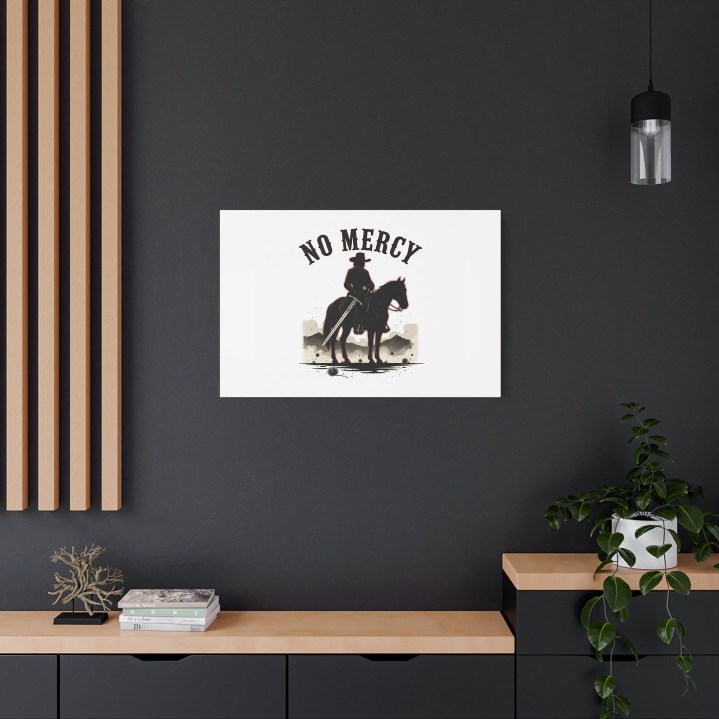 No Mercy Cowboy Skull Canvas | western skull art, gothic Americana