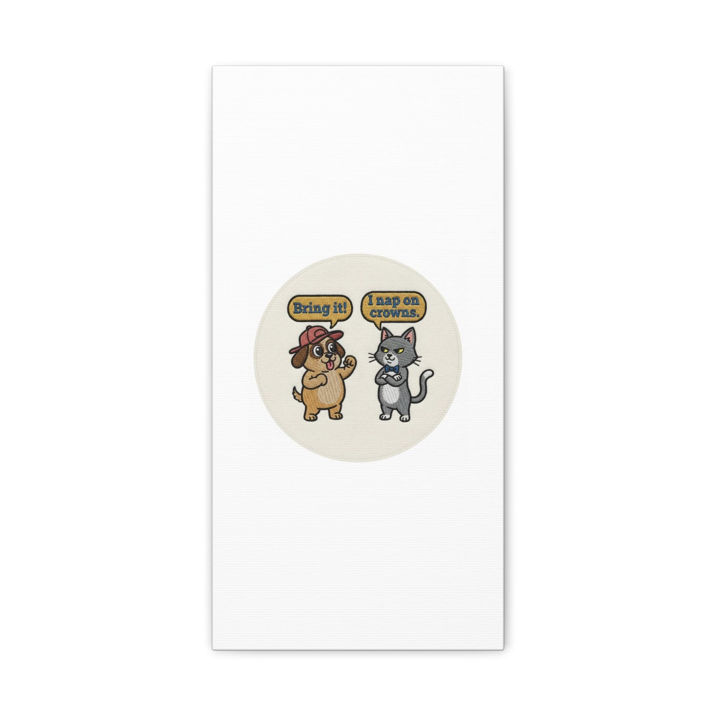 Funny Cat vs Dog Canvas | Pet Rivalry Wall Art