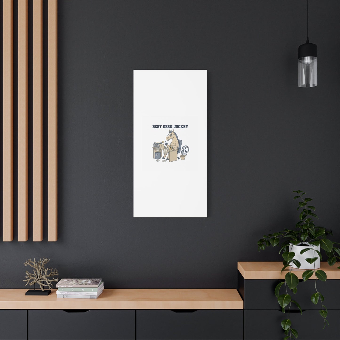 Best Desk Jockey Canvas, Workhorse Office Art | Corporate Burnout Parody
