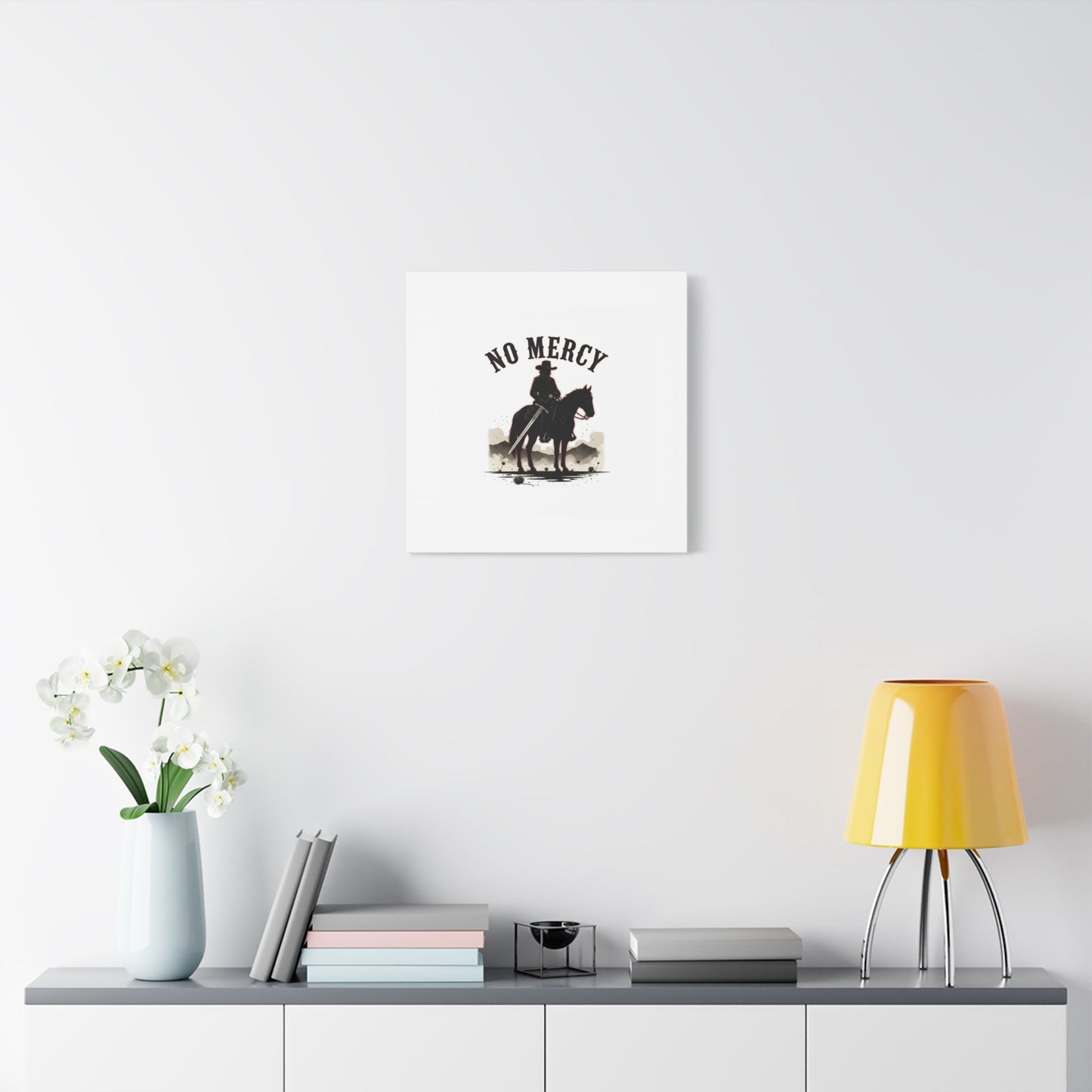 No Mercy Cowboy Skull Canvas | western skull art, gothic Americana