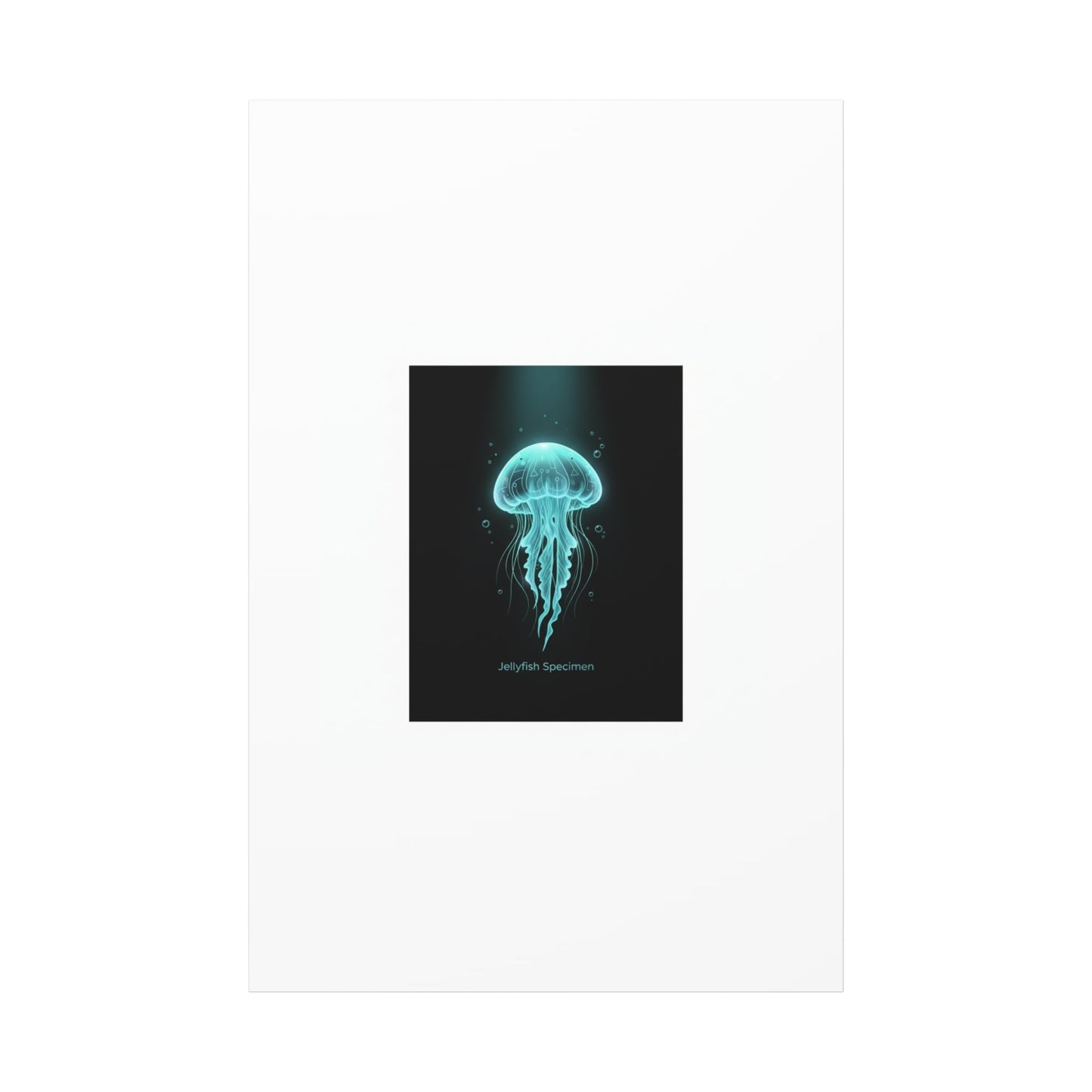 Bioluminescent Jellyfish Art Canvas | Deep Sea Aesthetic, Neon Glow