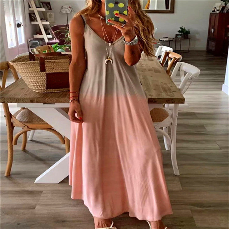 Tie-dye plus size sling jumpsuit