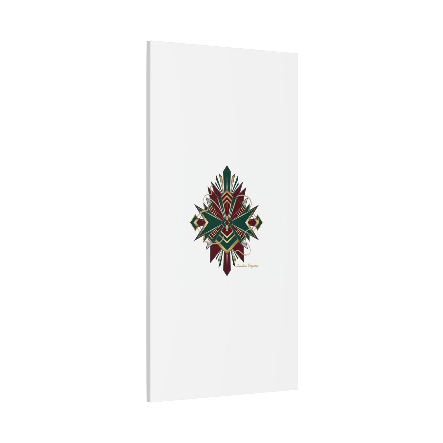 Art Deco geometric brass print Canvas | Neo-Deco chrome & gold fan motif