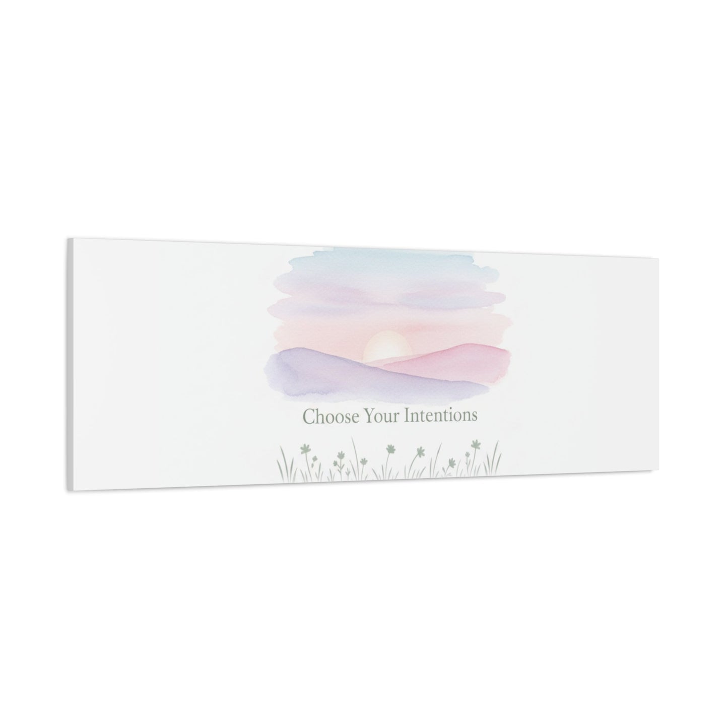 Choose Your Intentions Canvas, soft wellness poster, pastel gradient mindfulness art